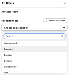 CRM View Filter by Association